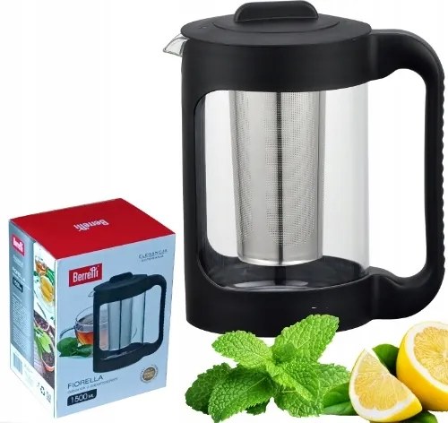 Berretti Üveg Kancsó Teafőző Szűrővel Kávé Gyógynövények 1500ml
