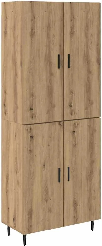vidaXL Magasfiú 2 pcs Artisan tölgy Műanyag Fa és Üveg