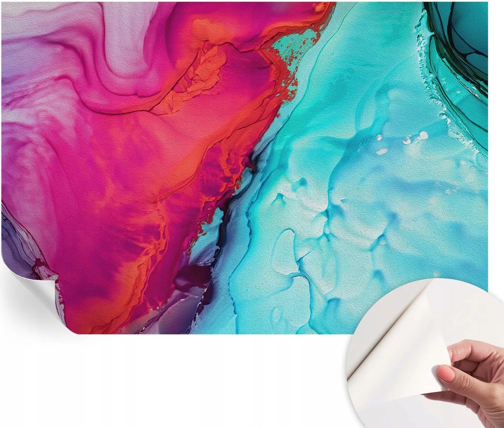 Dekoratív öntapadós fotótapéta Hálószobába Színes hullám 152x104 cm