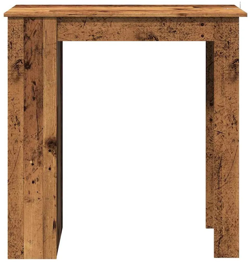 antik fa színű szerelt fa bárasztal polccal 102x50x103,5 cm