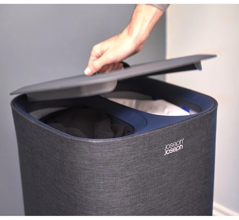 Antracitszürke textil szennyeskosár 2x30 l Tota – Joseph Joseph