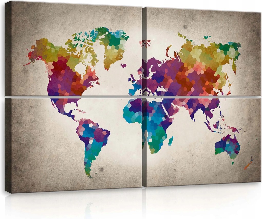 Vászonkép 120x80 Világtérkép absztrakt fali dekoráció vászon földrajz