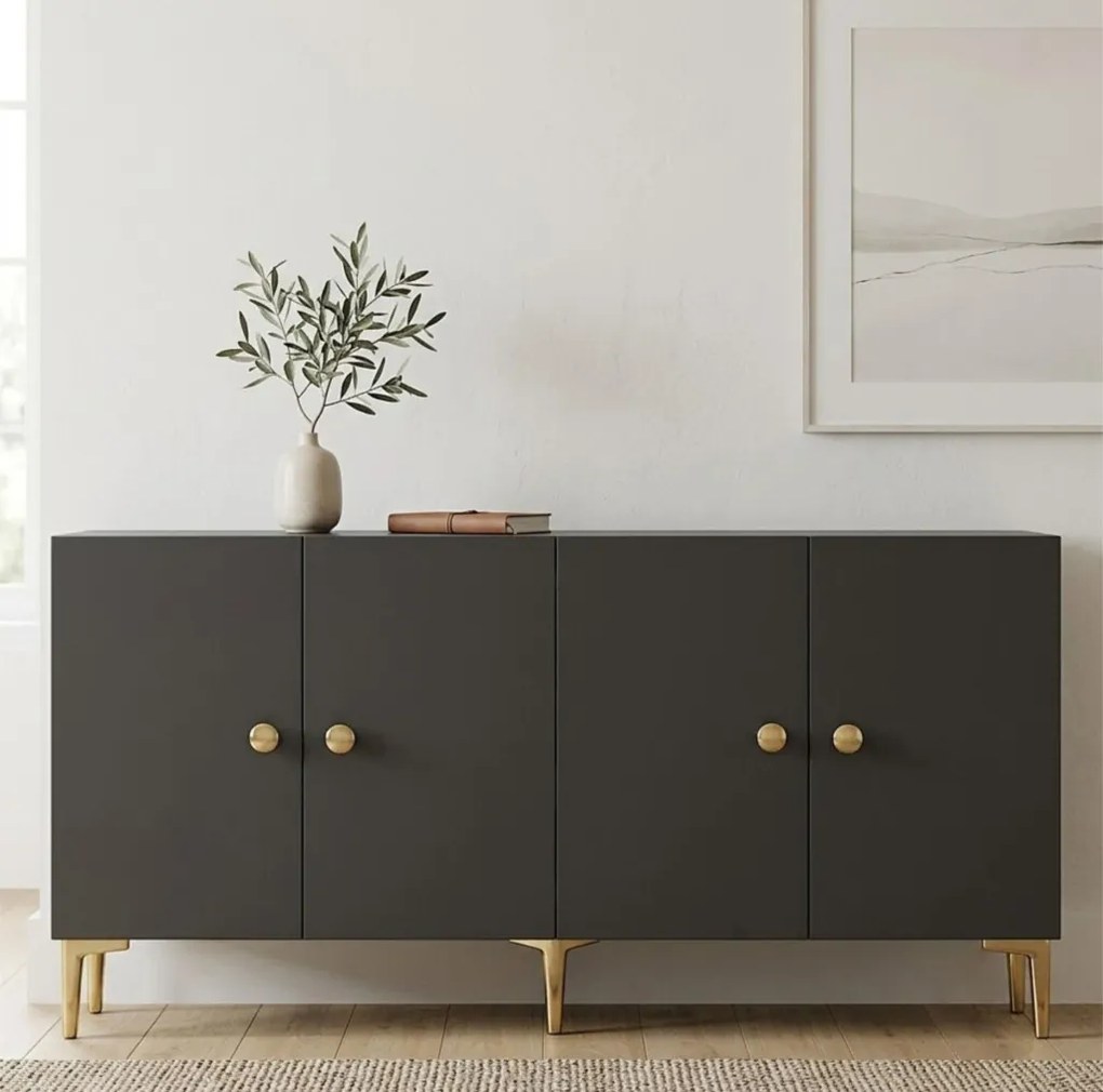 Simple komód, antracit, 180 cm