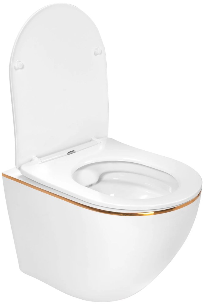 WC csésze Carlo white Mini Flat Gold Edge