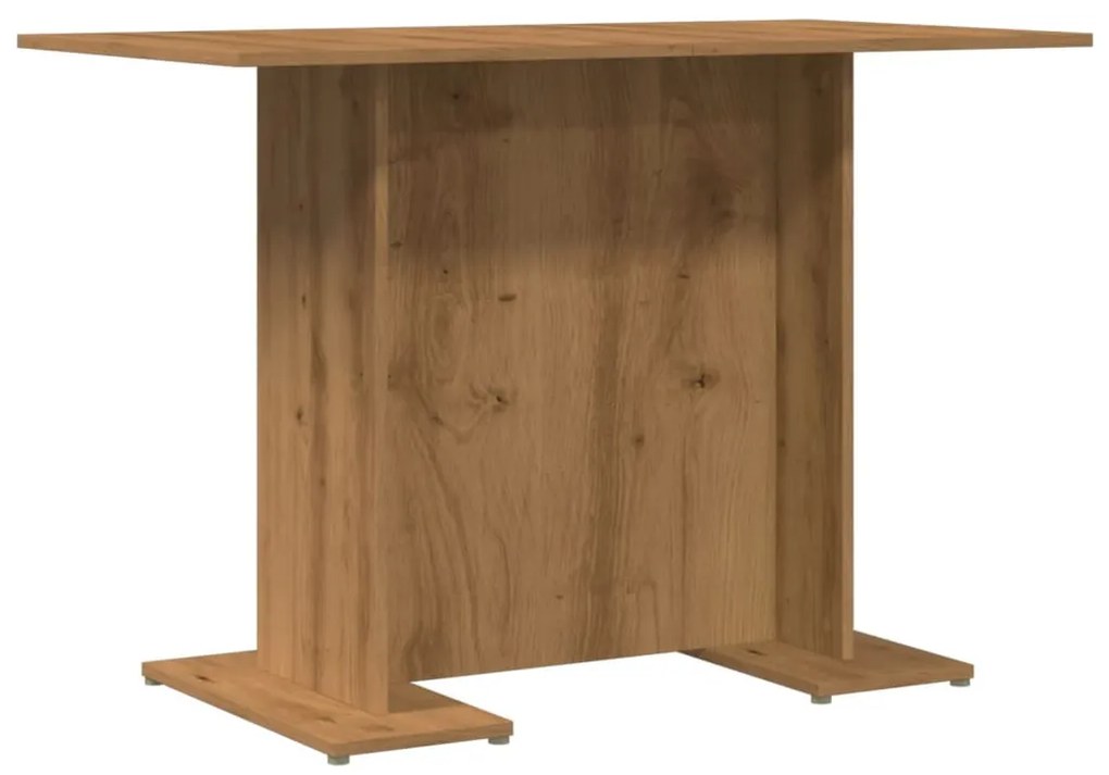 kézműves tölgy színű szerelt fa étkezőasztal 110 x 60 x 75 cm