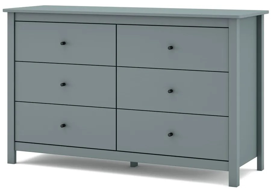 Szürkészöld borovi fenyő komód 130x80x45 cm Misti – Marckeric