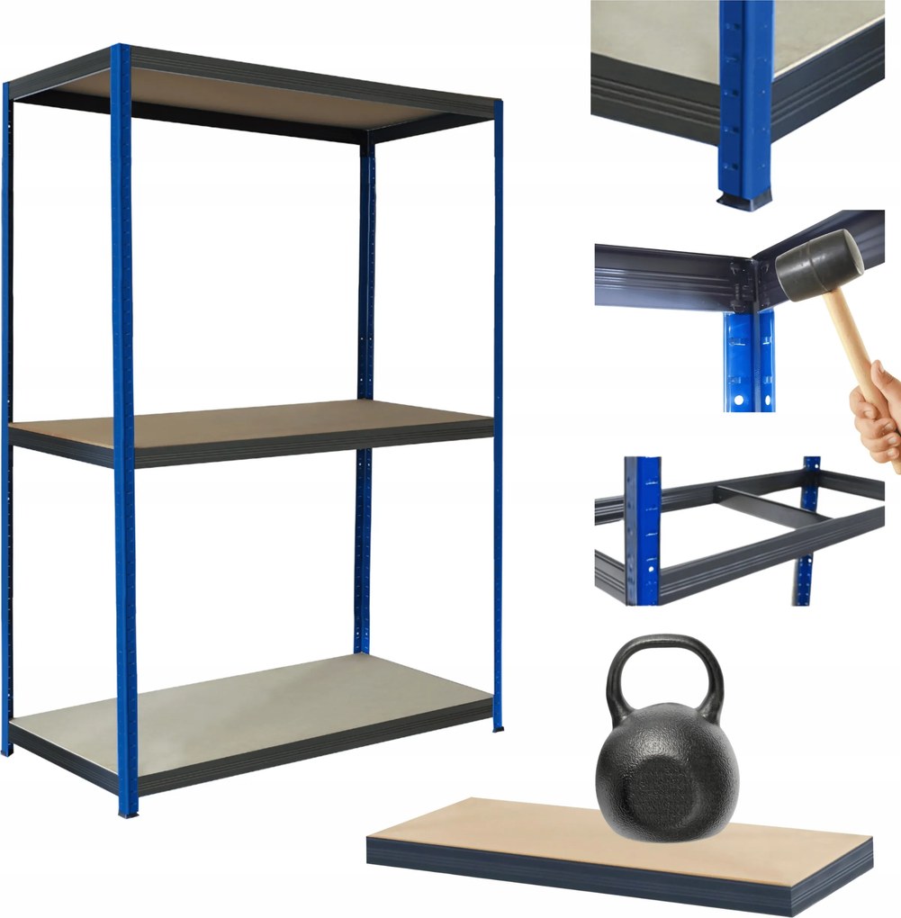 Tárolószekrény garázs fém állvány Helios 106x120x30cm 3Px175kg