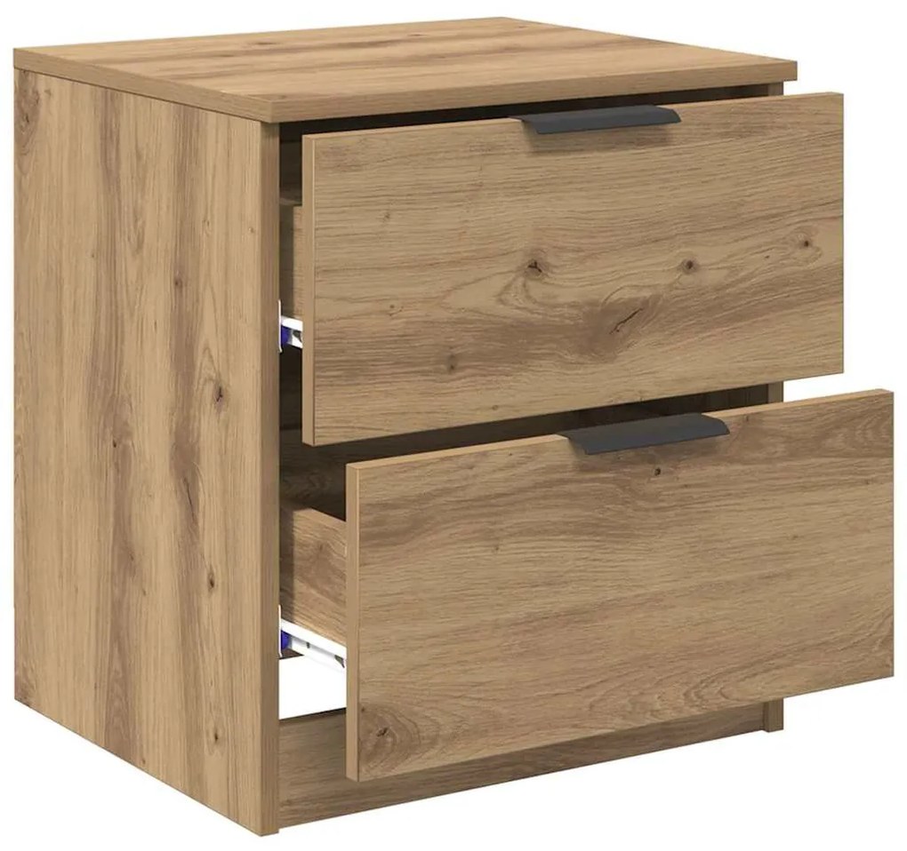 Éjjeliszekrény 2 pcs kézműves tölgy 45 x 39 x 50 cm Faanyag