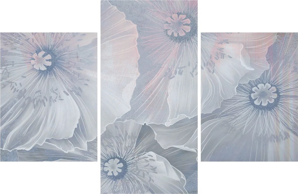 Kép - Kék virágok a falon (90x60 cm)