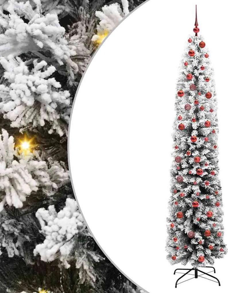 vidaXL Mű karácsonyfa 300 LED-del Zöld 210 cm PVC, acél és műanyag