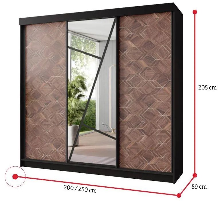 VENADA 2 ruhásszekrény, 200x205x59, fehér/old style