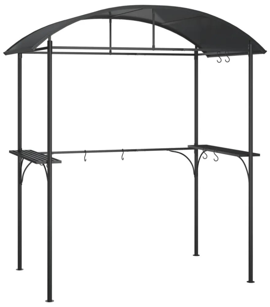 antracit acél grillező pavilon oldalsó polcokkal 220x115x230 cm