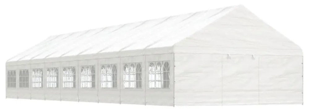 fehér polietilén pavilon tetővel 20,07 x 5,88 x 3,75 m