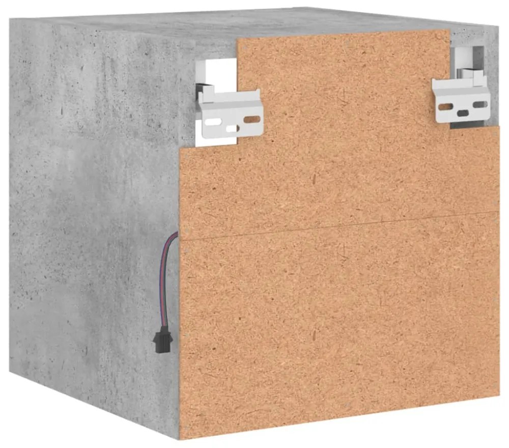2 db betonszürke fali TV-szekrény LED-ekkel 30 x 28,5 x 30 cm