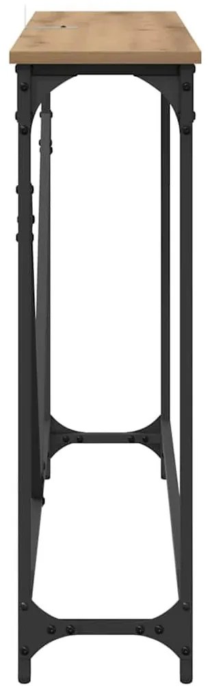 Konzolasztal kézműves tölgy 102 x 22,5 x 75 cm Faanyag