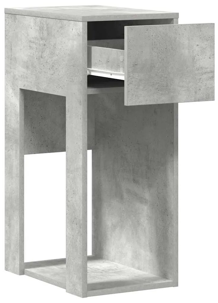 számítógépes toronyállvány fiókkal betonszürke 30x44x74cm beton