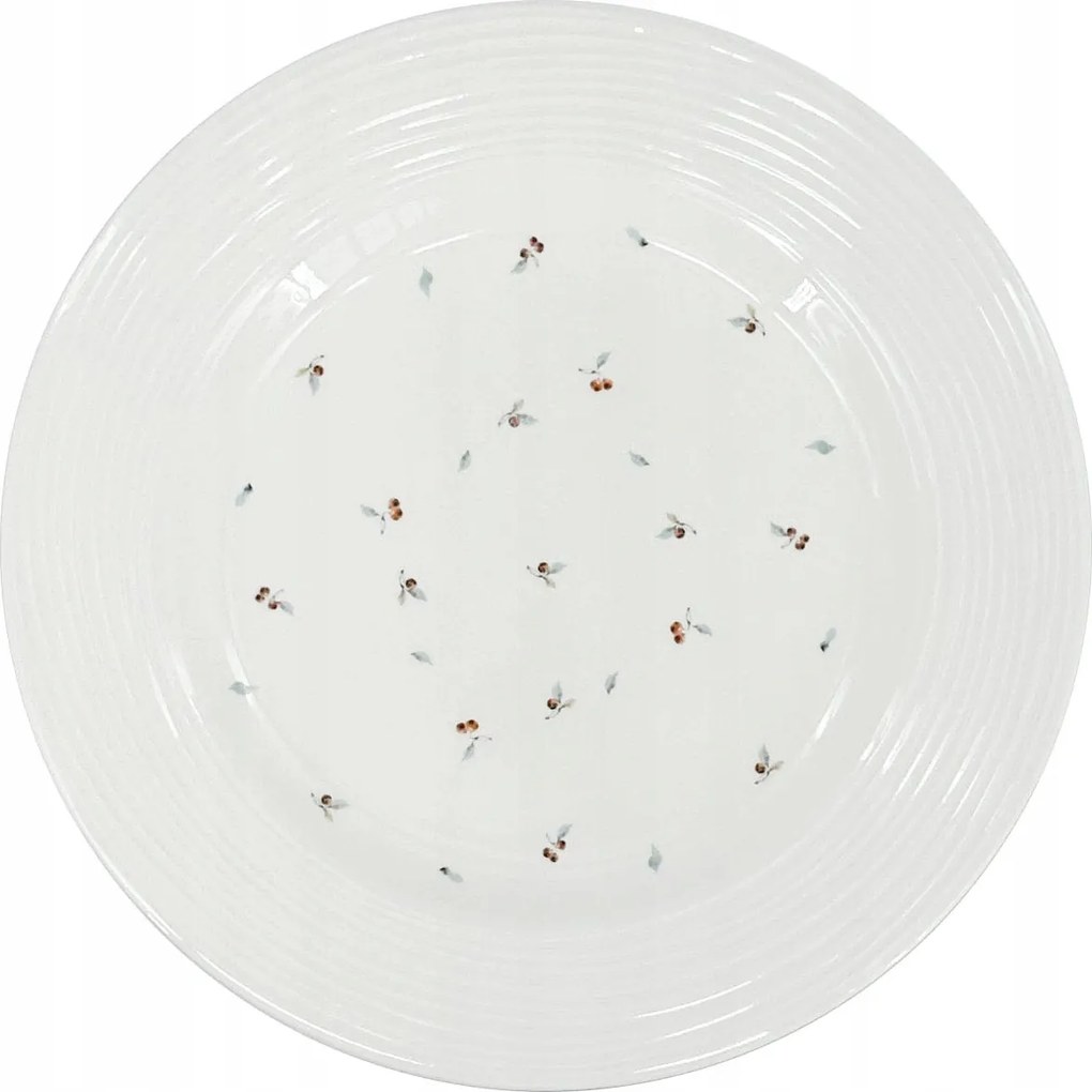 Porcelán sekély tányér Croft Berries 27,5cm, zöld/piros