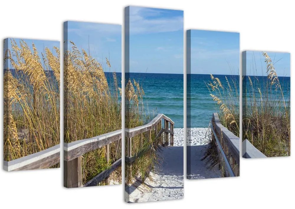 Gario Vászonkép Lemegyek a strandra - 5 részes Méret: 150 x 100 cm