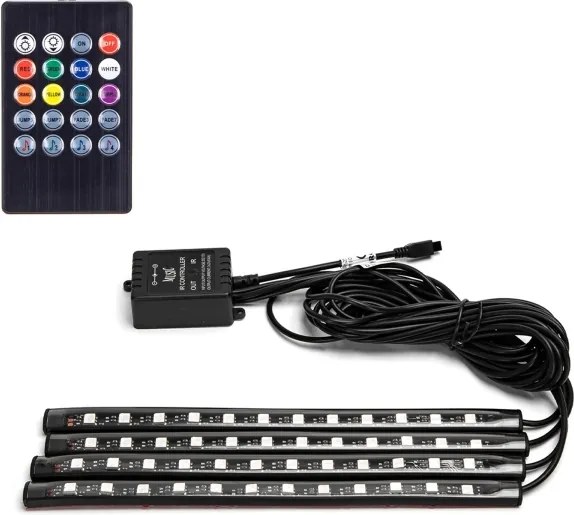 Aigostar - LED RGB dimmelhető autós szalagok LED/4,5W/5V + távirányító
