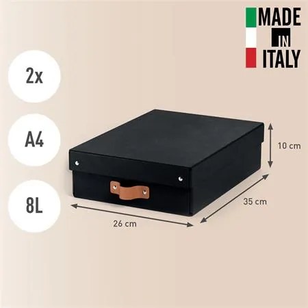 Tárolódoboz, M méret, alacsony, LEITZ Puro, fekete (E61480095)