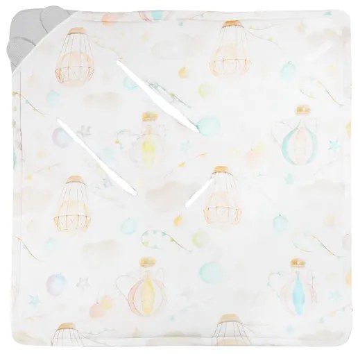 Lionelo - Autósüléshez való pólya TRAVEL SWADDLE 90x90 cm Szürke Léggömb