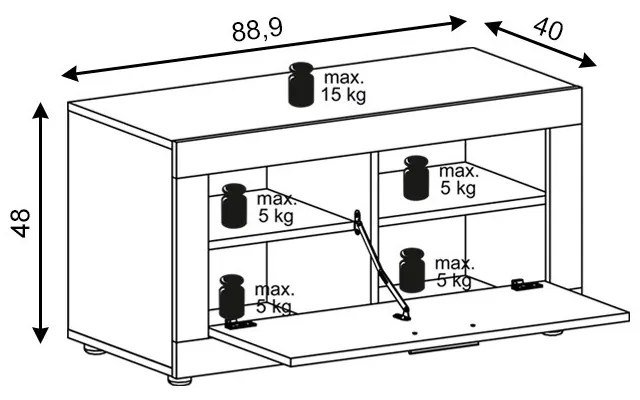 LUNA2 GAR.SZAFKA NA BUTY 1D OLD STYLE LIGHT/MATERA