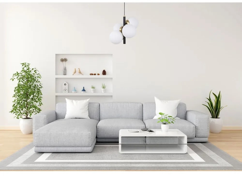 Fehér-fekete függőlámpa üveg búrával ø 15 cm Forte – Squid Lighting