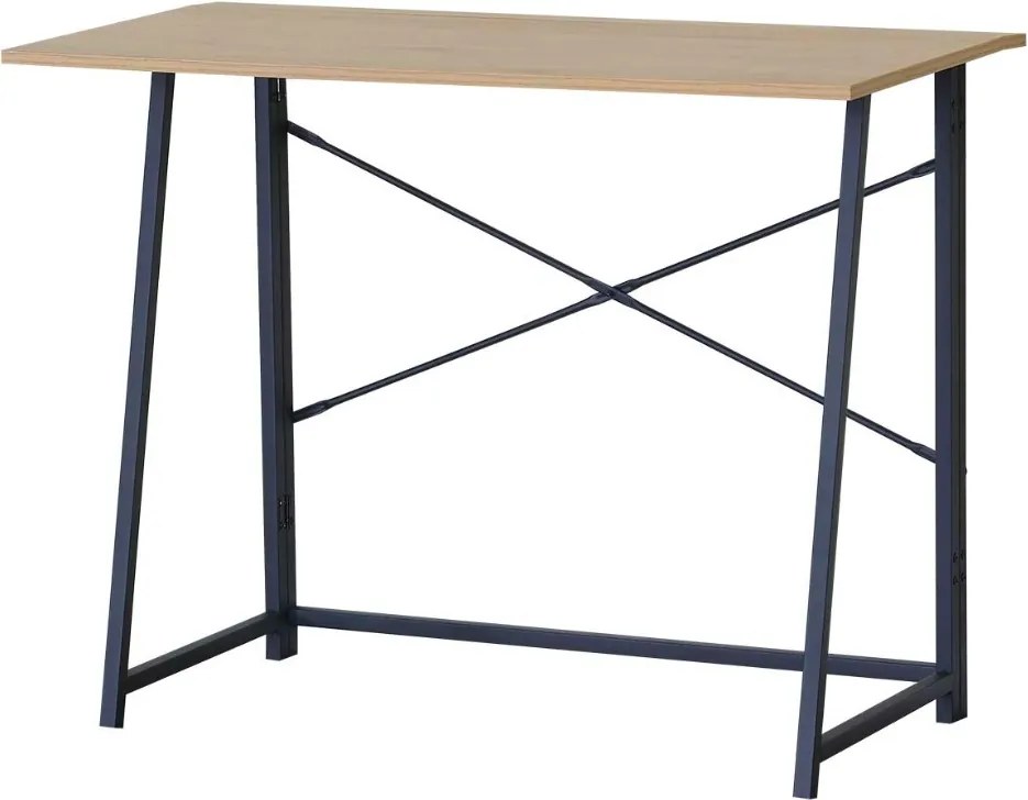 Összecsukható íróasztal / számítógépasztal 100×46 cm, masszív fém vázzal, fekete–aranytölgy – Intenso Home