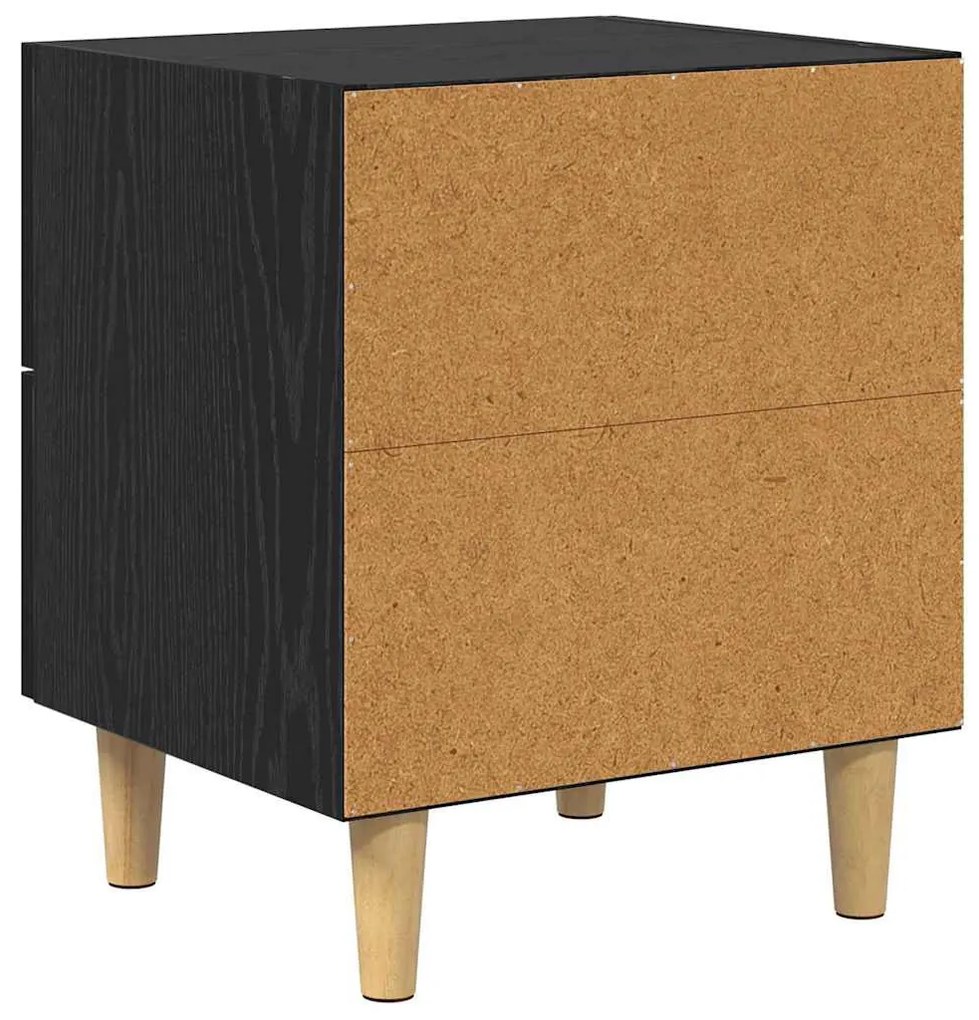 Éjjeliszekrény 2 pcs Musta tammi 40 x 35 x 47.5 cm Faanyag