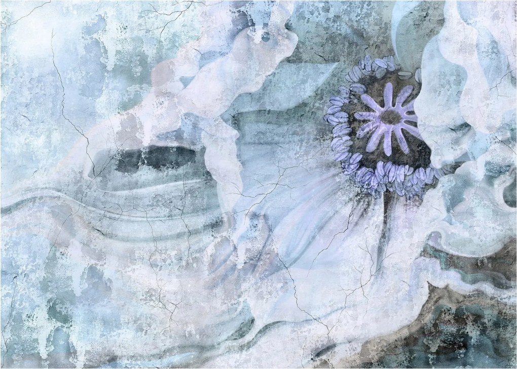 Kép - Virágos freskó téglafalon (üvegen) (70x50 cm)