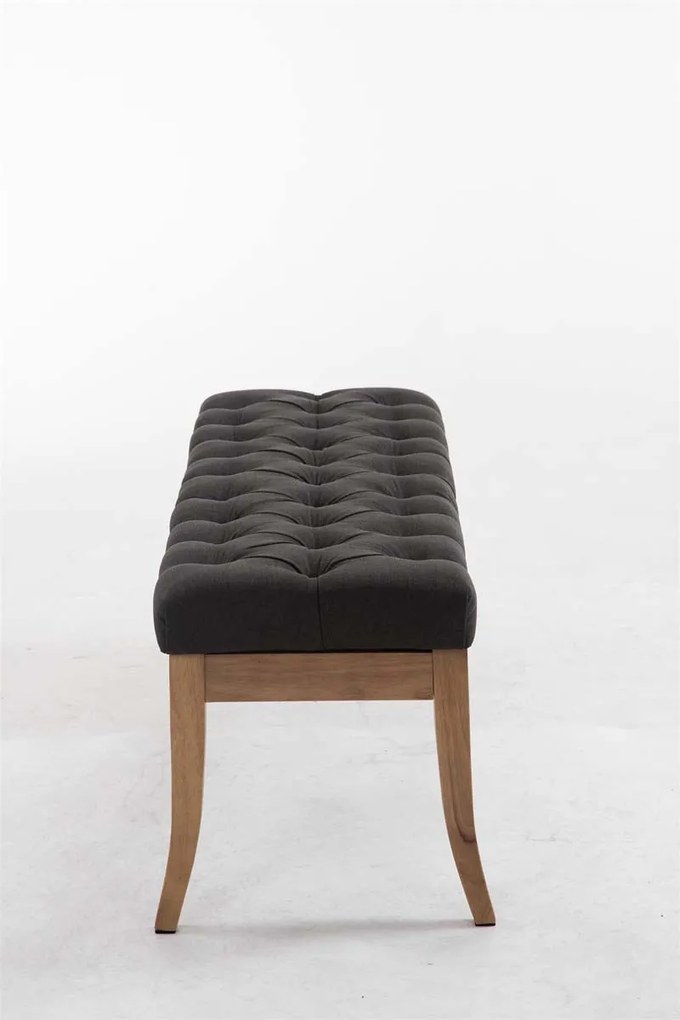 Ramses chesterfield tűzött pad, szövet, sötétszürke szín, 120 cm, világos láb