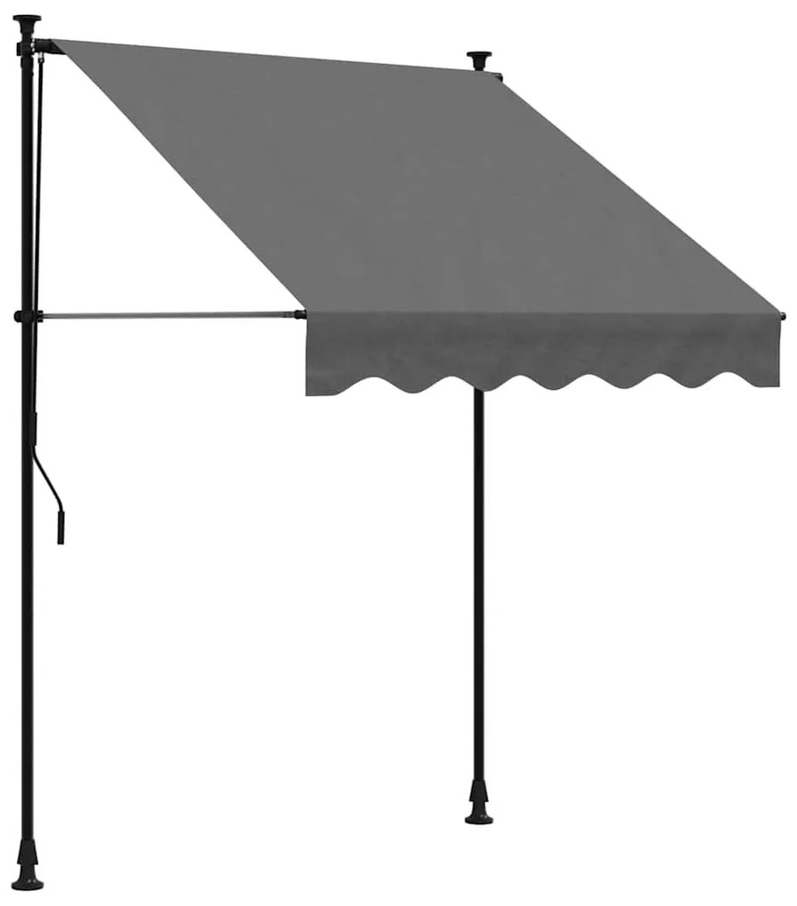 antracit szövet és acél feltekerhető napellenző 150 x 150 cm