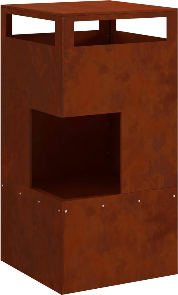 vidaXL Tűzrakó Barna 50 x 50 x 100 cm Acél