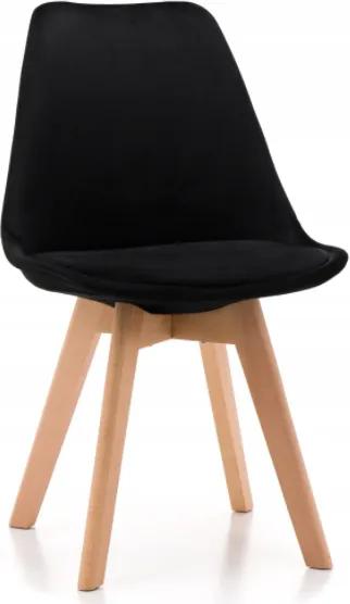 Skandináv stílusú bársony szék BLACK GLAMOR