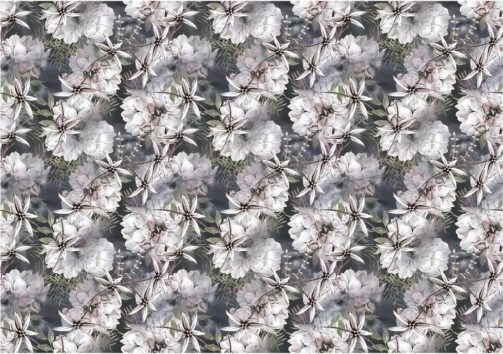 3D fotótapéta virágok bazsarózsa rózsák növények 312 x