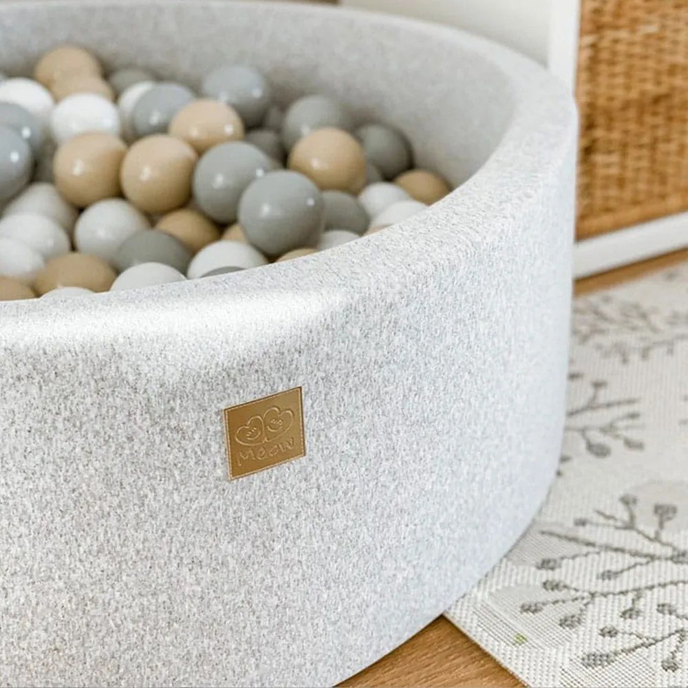 Szürke kordbársony labdamedence ø 90x30 cm Montessori – Meowbaby