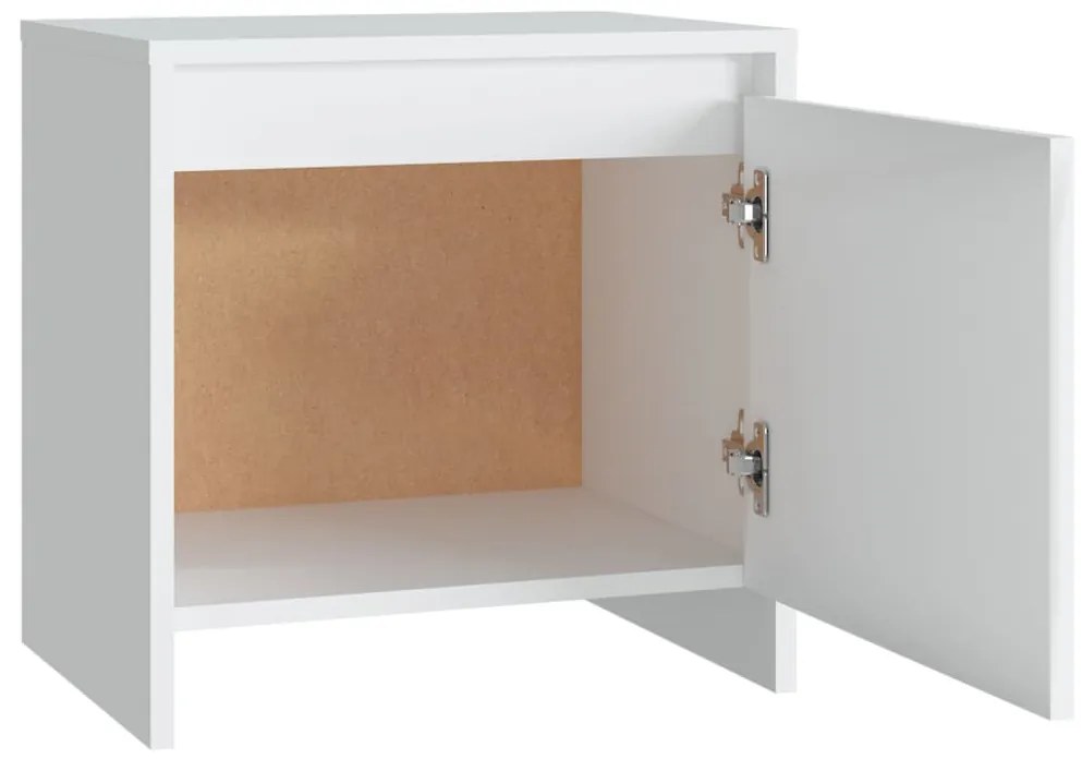 vidaXL 2 db fehér szerelt fa éjjeliszekrény 45x34x44,5 cm