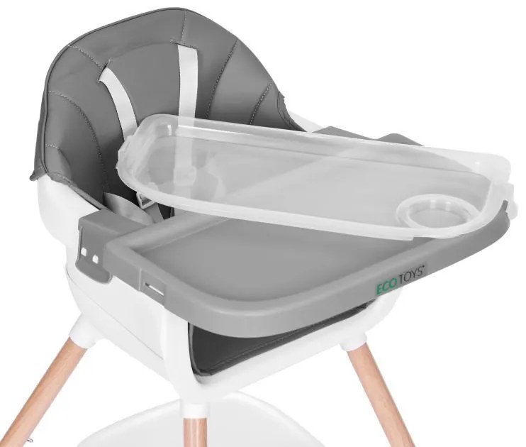 Gyerek etetőszék 2 az 1-ben szürke