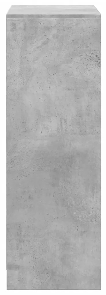 betonszürke szerelt fa tálalószekrény LED-del 72x34x100 cm