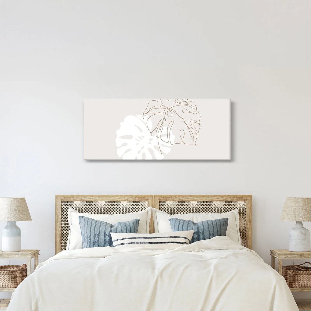 Kép - Line art monstera N⁰2 (120x50 cm)