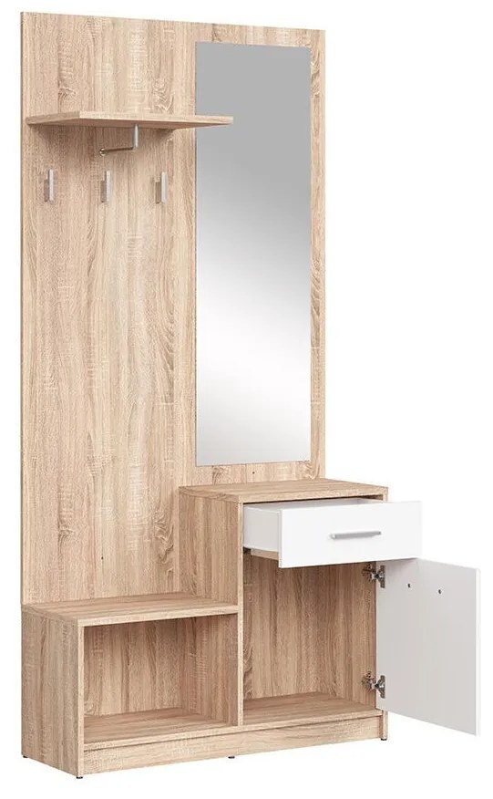 Előszoba bútor Nepo Plus 16 (szonoma tölgy + fehér) . 1098341