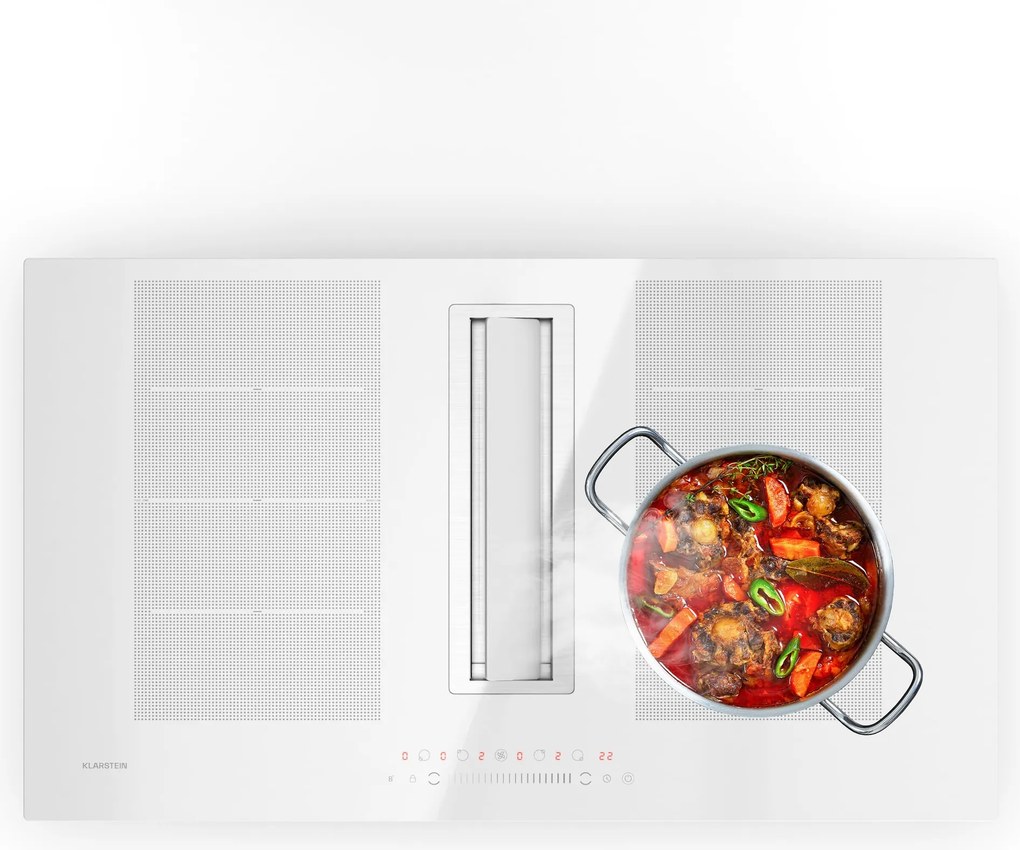 Klarstein Chef-Fusion Down Air System, 2 az 1-ben, indukciós főzőlap + páraelszívó, nagy teljesítményű, 7200 W