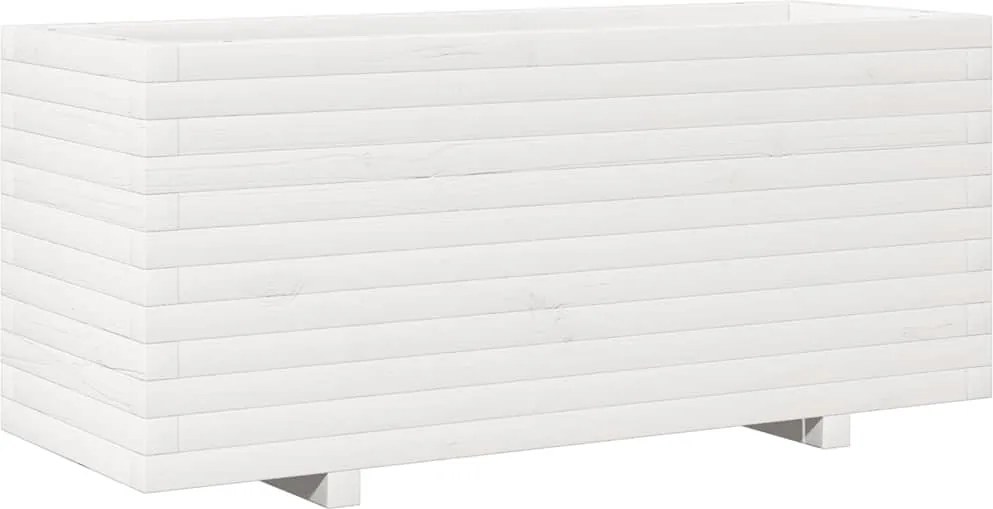 vidaXL fehér tömör fenyőfa kerti virágtartó 110 x 40 x 49,5 cm