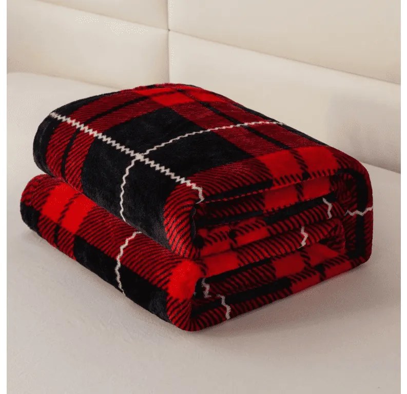 Mikroplüss pléd ALBURY, piros Méret: 160 x 200 cm