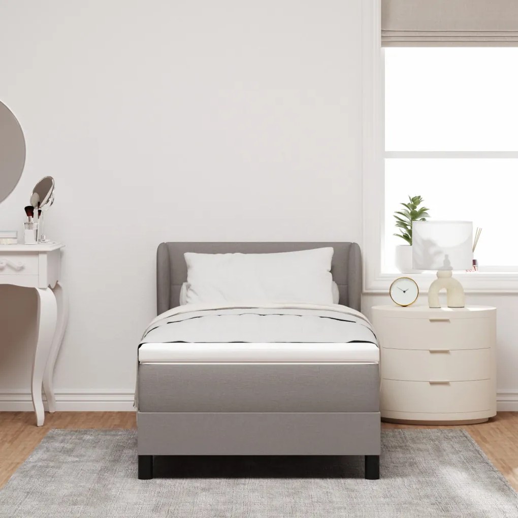 Boxspring Ágy Matresszel Taupe 90x200 cm Szövet