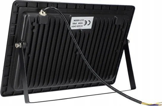 LED kültéri reflektor, 200 W, 230 V, 4500 K, IP65, fekete