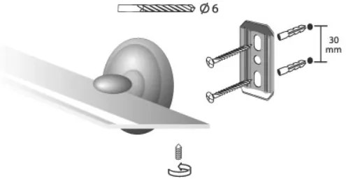 Erga Deco, üvegpolc kozmetikumokhoz 505 mm, antik sárgaréz, ERG-00401