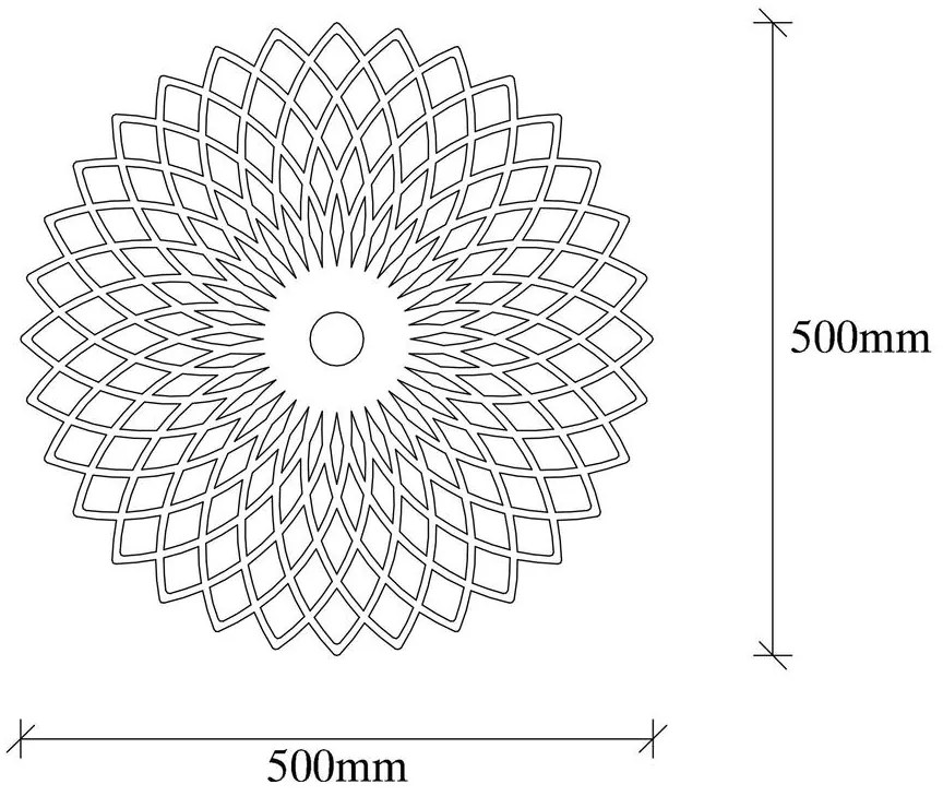 Fali lámpa Ø50cm, Fekete | Fellini