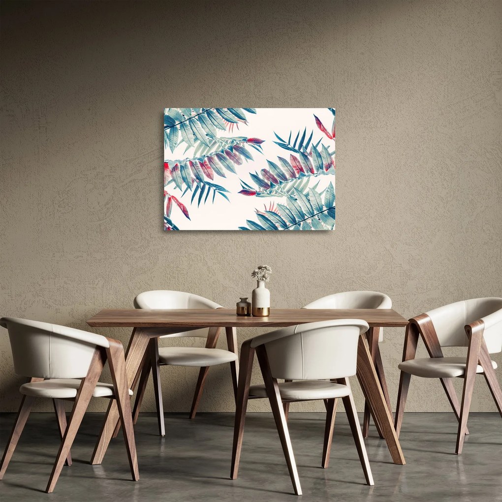 Kép - Trópusi levelek (üvegen) (70x50 cm)