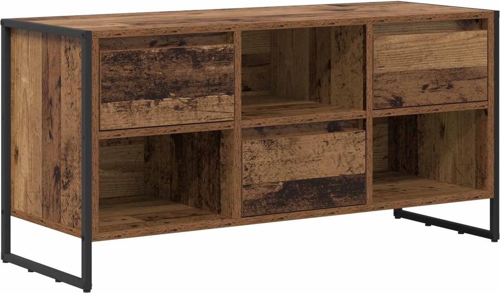 vidaXL TV szekrény fiókkal Öreg fa 100 x 36 x 49,5 cm Faanyag